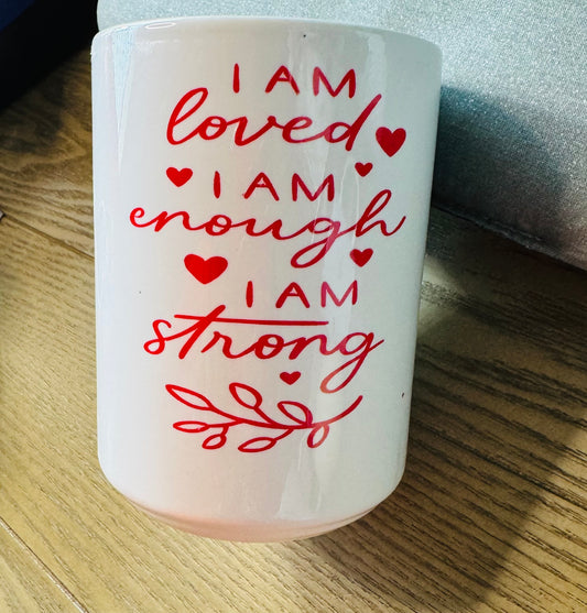 I am loved 15 oz mug