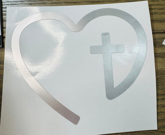 Cross Heart Decal